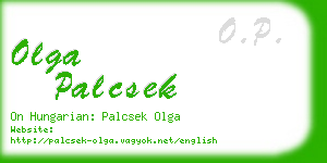 olga palcsek business card